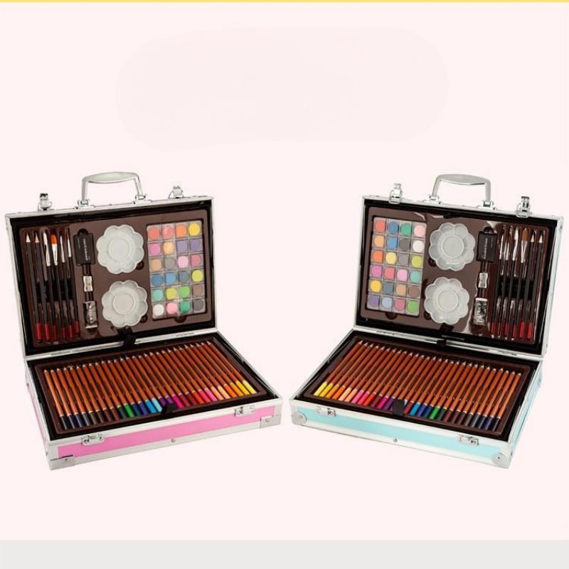 145 Luksusowy Aluminiowy Zestaw Pudełkowy Pędzli Pudełko Prezentowe Zestaw Pisaków Wodnych Dziecięcy Zestaw Prezentowy do Rysowania Artystycznego