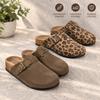 Mules din plută cu vârf închis pentru cupluri, de damă, Slip-on, Romane, Casual, Pantofi de casă semi-închiși, Mărime mare