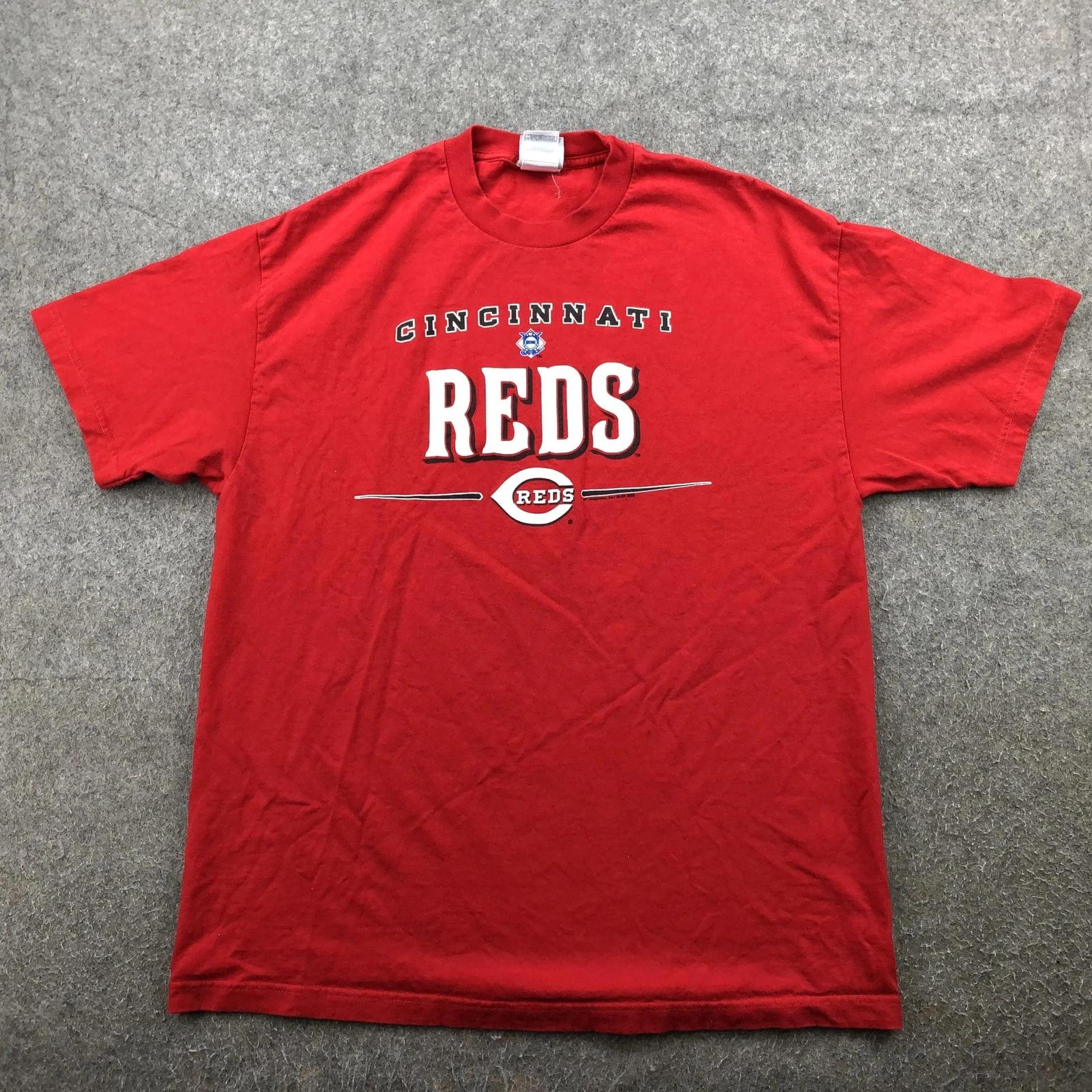 Vintage Cincinnati Reds Shirt Mens XL Red MLB Baseball Graphic Tee Y2K L
