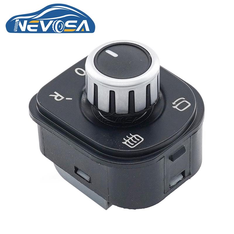 NEVOSA 5ND959565B 5ND959565A For VW Golf A6 TIGUAN SAGITAR MAGOTAN CC Passat Chrome Auto RearView Side Mirror Switch Car Button