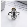 Adjustable Open Ring With Pixiu Charm Plated Copper Unisex Vintage Style Statement Finger Men Women