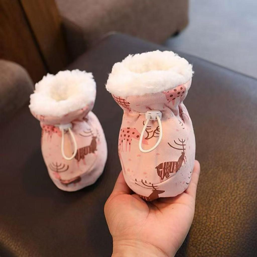 Zapatos de bebé de invierno: Suave, Grueso, Forrado de Terciopelo, Anticaídas, Suela Cálida para Recién Nacidos de 0 a 6 Meses