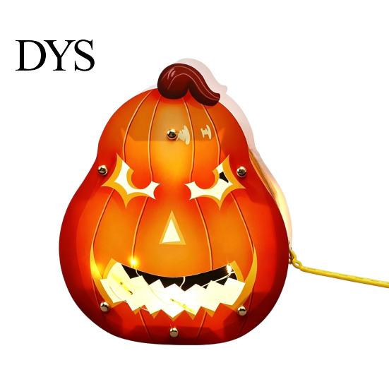 DIY Art Kits for Home Gardening Halloween Lantern Craft Set Kids, Handheld Paper Pumpkin Ghost with LED Light Trick or Treat Party Decoration,
