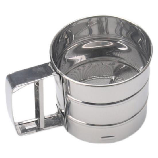 

Пищевой просеиватель муки из нержавеющей стали с антипригарным покрытием, термостойкий, удобный, бытовые принадлежности серебряный