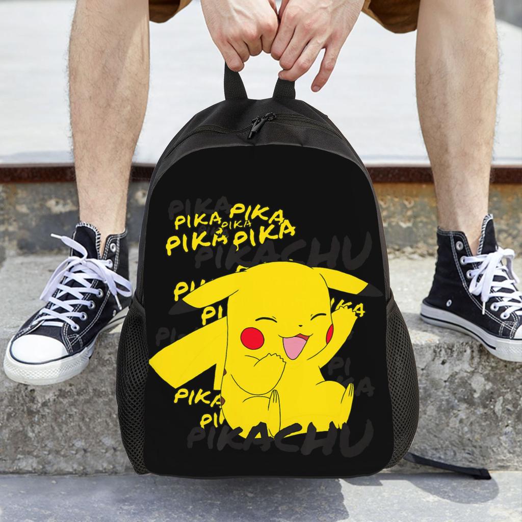Pokemon Pikachu Backpacks Cracks A Joke Laughing Daypack  Mochila Campus Retro Washable Rucksack