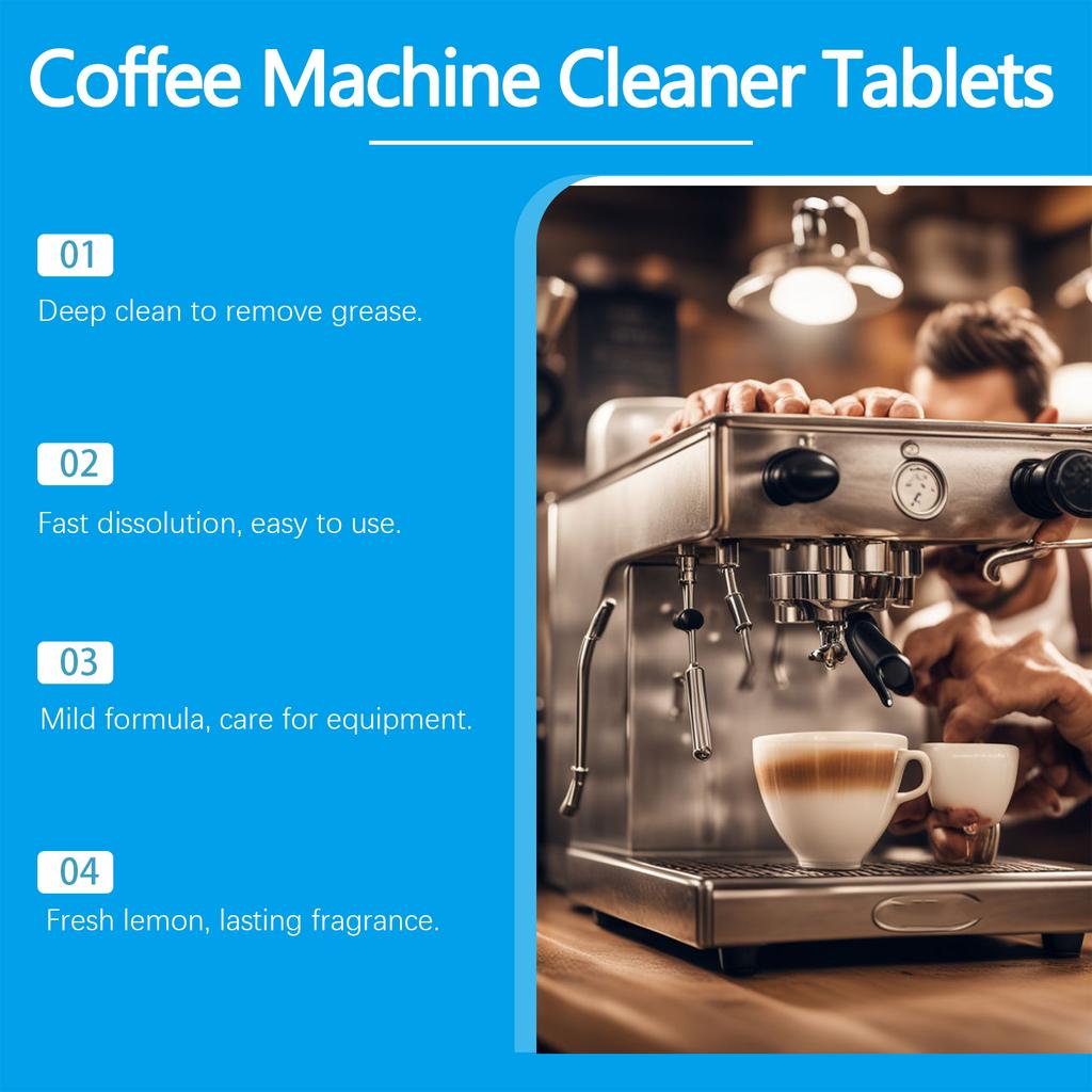 Coffee Machine Cleaning Effervescent Tablets–2-in-1 Descaling&Cleaning,Extends Machine Lifespan,Suitable for Home&Commercial Use