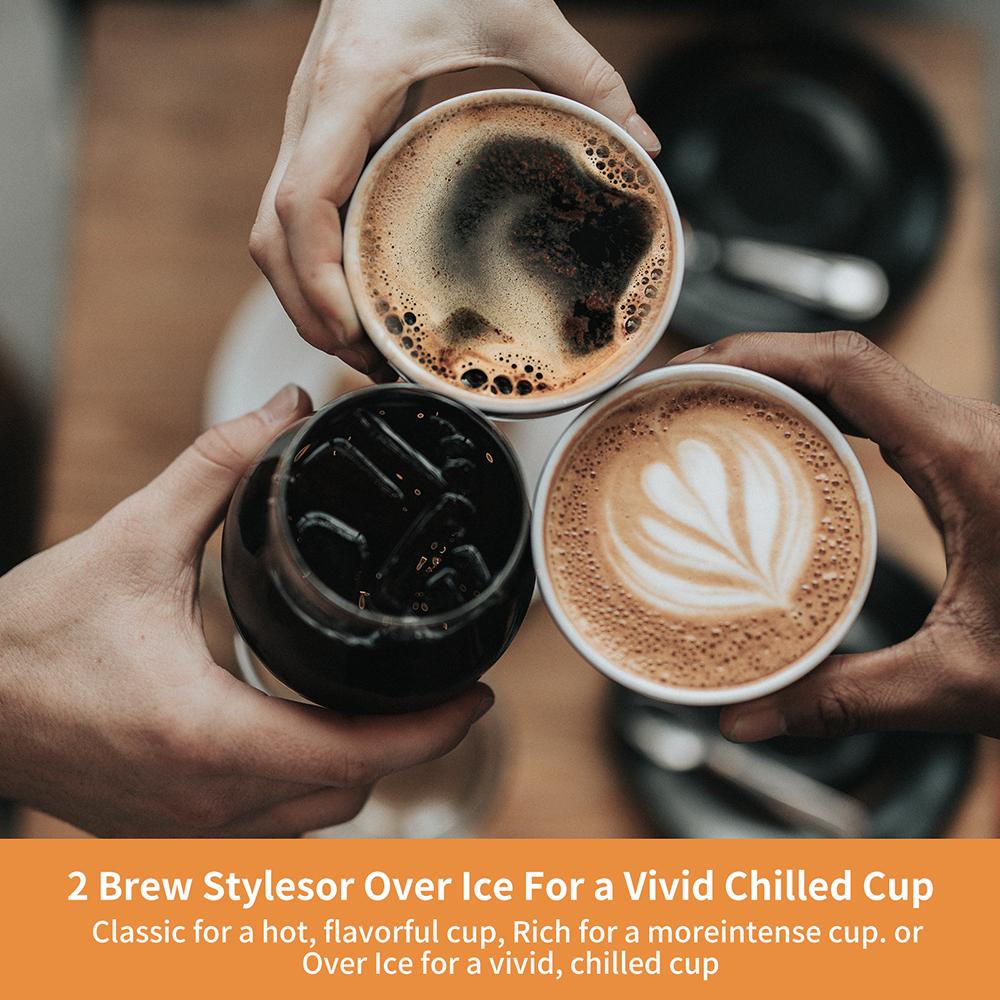 350ML Single Serve K Capsule Coffee Maker Black Coffee Machine for K-Pod & Ground Coffee Tea