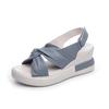 Fashion GKTINOO Genuine Leather Wedges Sandals For Women High Heels Platform Sandals Summer Casual Shoes 2024 Sandalias Mujer