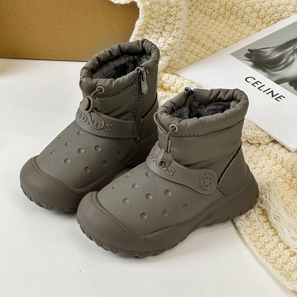 Classmate Winter Children's Snow Boots Sports Waterproof Fleece Thermal Boots Baotou Anti-kick Boys and Girls Large Cotton Boots
