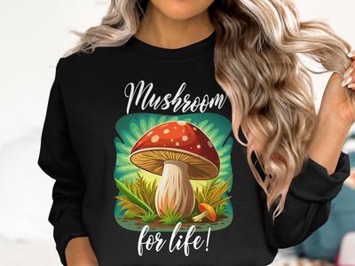 Mushroom for Life T-Shirt - Cute Mycology Graphic Tee - Fungi Lover Gift