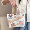 Canvas Tote Bag Cute Storage Bag Large Capacity Mini Handbags Portable Cartoon Print Lunch Bag