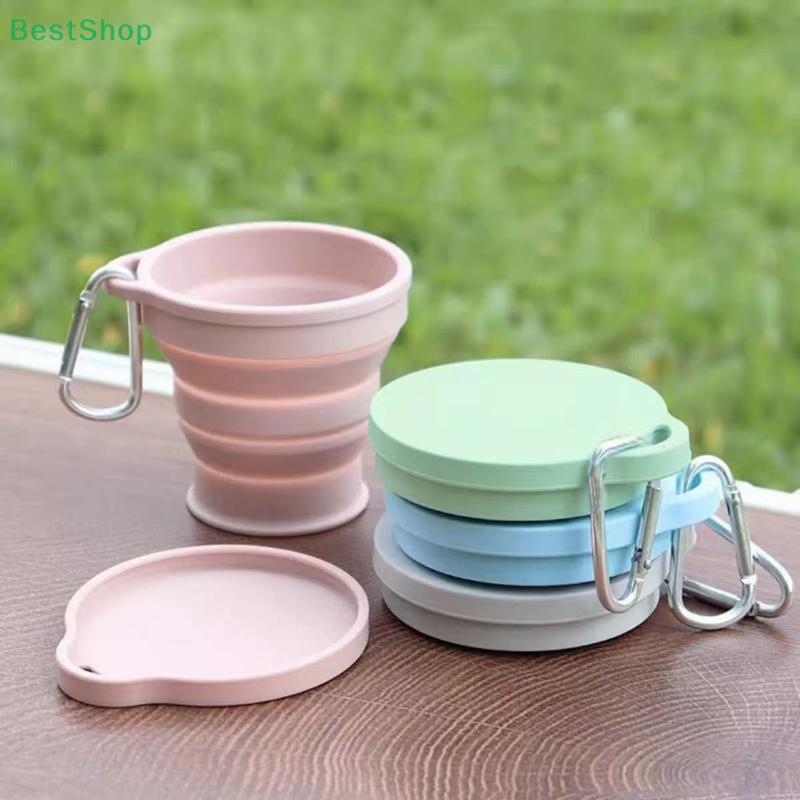 180ml Mini Folding Cup Silicone Retractable Cup Outdoor Travel Coffee Telescopic Drinking Mug With Lid