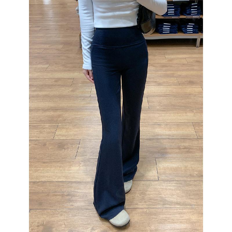 Gray flared pants for women, 2026 spring new style, high-waisted, slimming, fitted yoga pants, slightly flared, drapey, soft sports pants