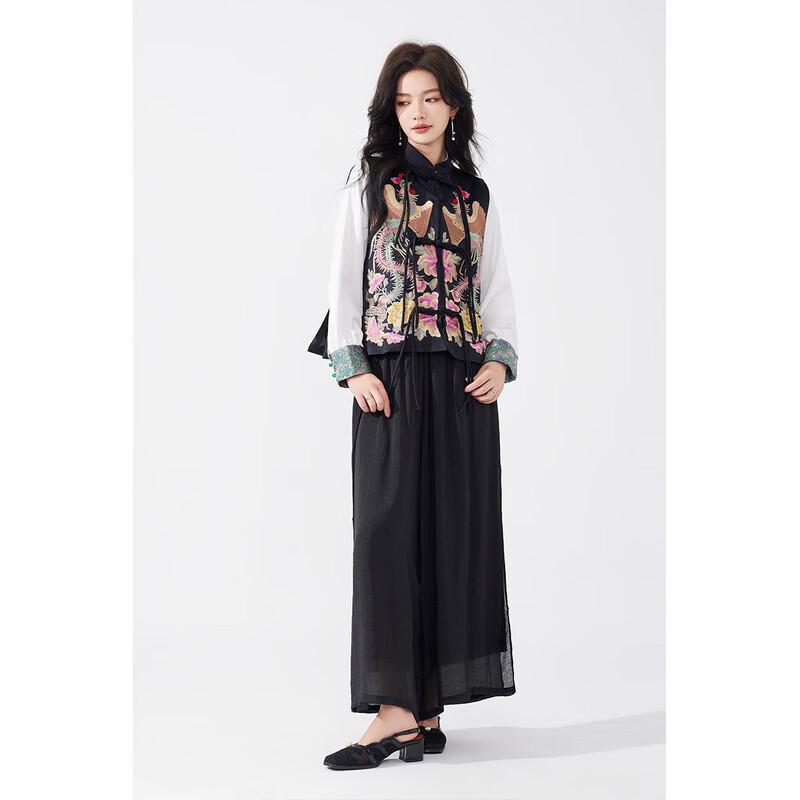Aiyilian Retro Chinese Style Embroidered Vest Jacket
