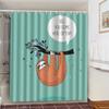 Cat Brushing Teeth Shower Curtain Bathroom Product Waterproof Durable Polyester Fabric Room Decoration cortinas With 12pcs Hooks