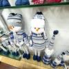 Blue Fabric Snowman Doll - Christmas Tree Ornaments and Scene Decorations