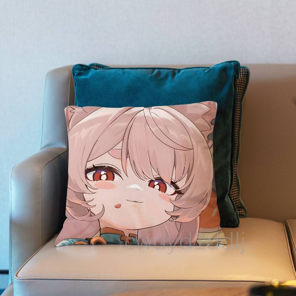 Zhao ZZenless Zone Zero ZZZ Pillow Case Short Plush Sofa Decorative Gift Home Doublesided Printing Cushio