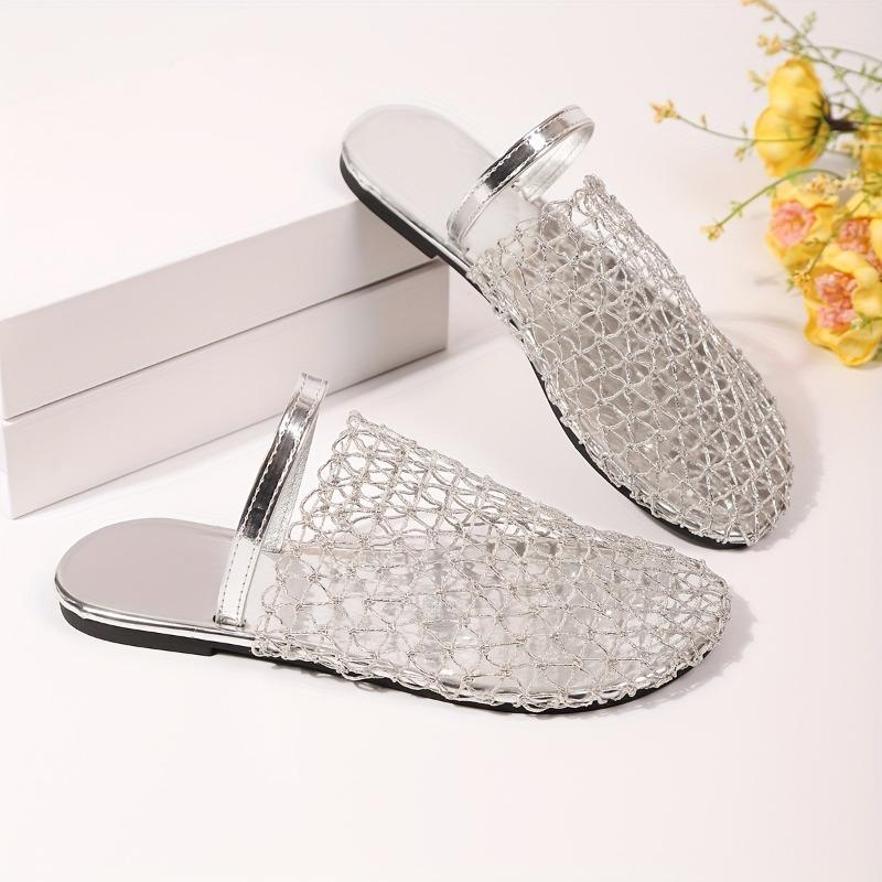 Women's Golden-Tone Woven Jute-like Moccasin Slippers - Open-Toe Arch with Lace-Up Strap & Rubber Sole, All-Season Casual Shoes with Faux Cover Insole