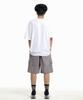 CREAM SODA LAB Pigment Cargo Bermuda Elastic Pants Grey