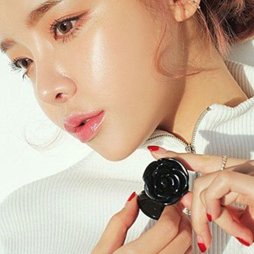 Small Mirror Cosmetic Lip Balm Container 3D Rose Empty Refillable Eyeshadow  Pot  Women