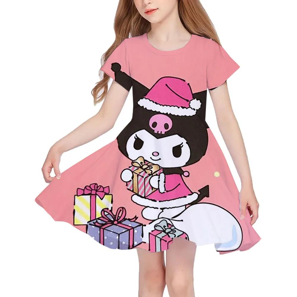 Summer New Children's Clothing Hello Kitty Printed Sleeveless Dress For 3-14 Year Old Girls Casual Breathable Princess Dress2025