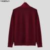 INCERUN Oversized Men V Neck Long Sleeve Front Cross Buttons Rib Casual Loose Cardigan