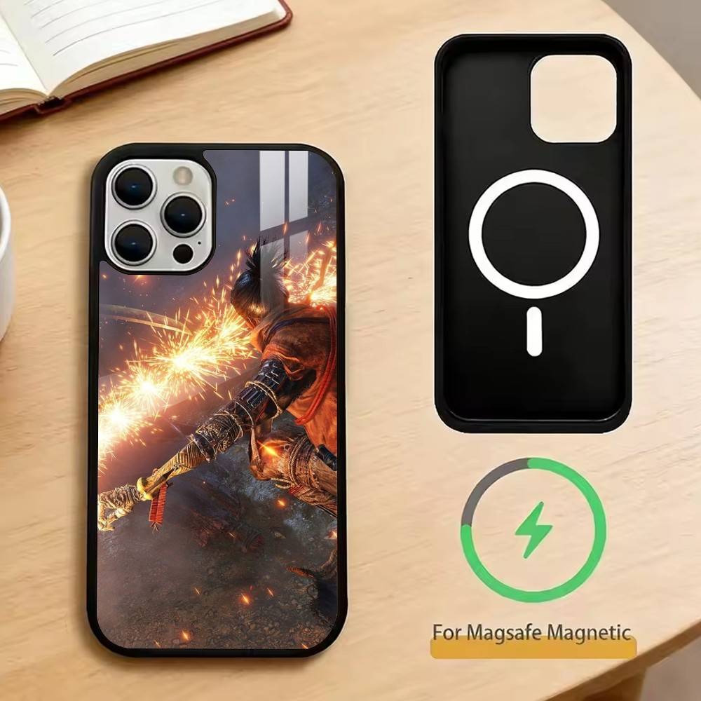 Sekiro Shadows Die Twice Phone Case For iPhone17,16,15,14,13,12,11 Plus,Pro Magnetic For Magsafe Wireless Charging