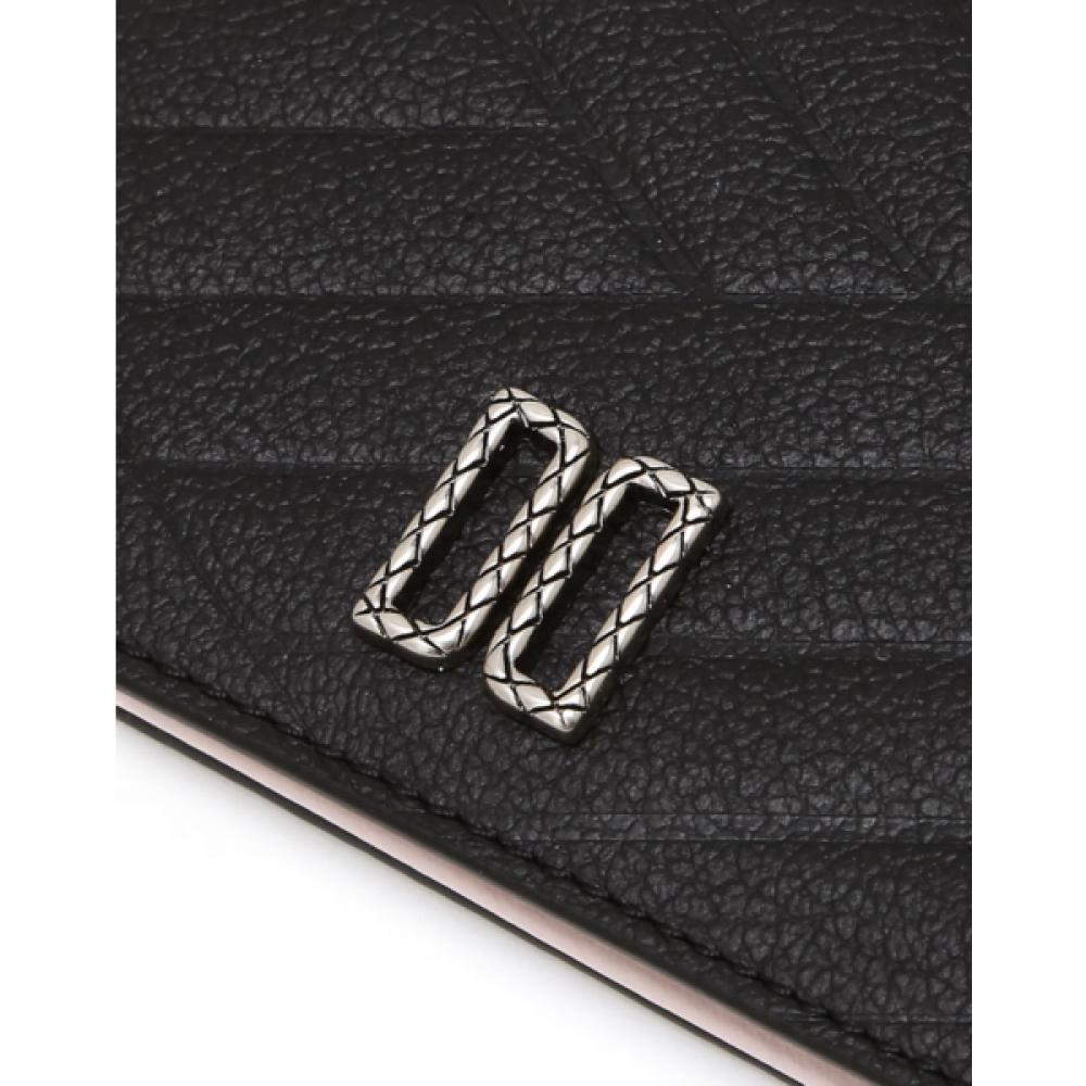 Daks Black Dd Logo Cowhide Card Wallet Dcwa6f790bk