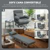 Single Bed Armchair 3 in 1 Folding Sofa Bed with Adjustable Backrest and Cushion for Living Room Bedroom 73x78x81 cm Grey