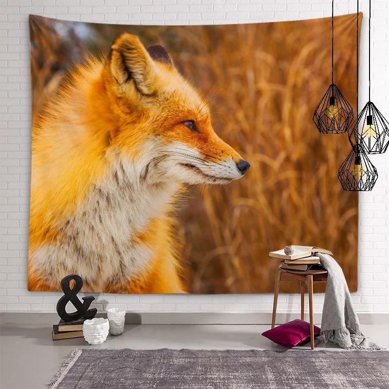 Милый лисий подвесной тканевый гобелен для спальни — фото 5