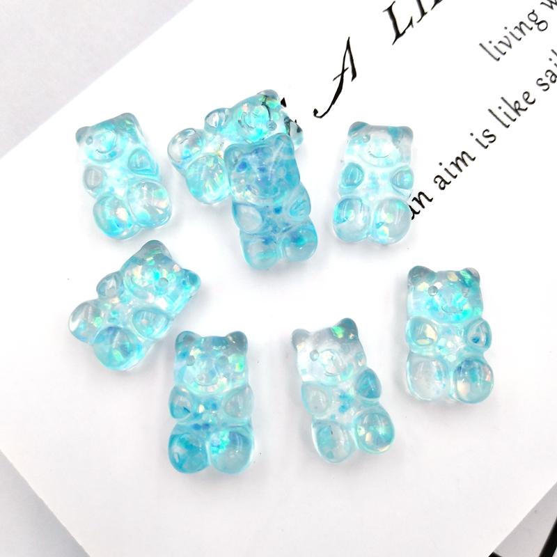 20pcs New Cute Resin shiny bear Flatback Cabochon Charm DIY Phone/Craft Decoration Accessories