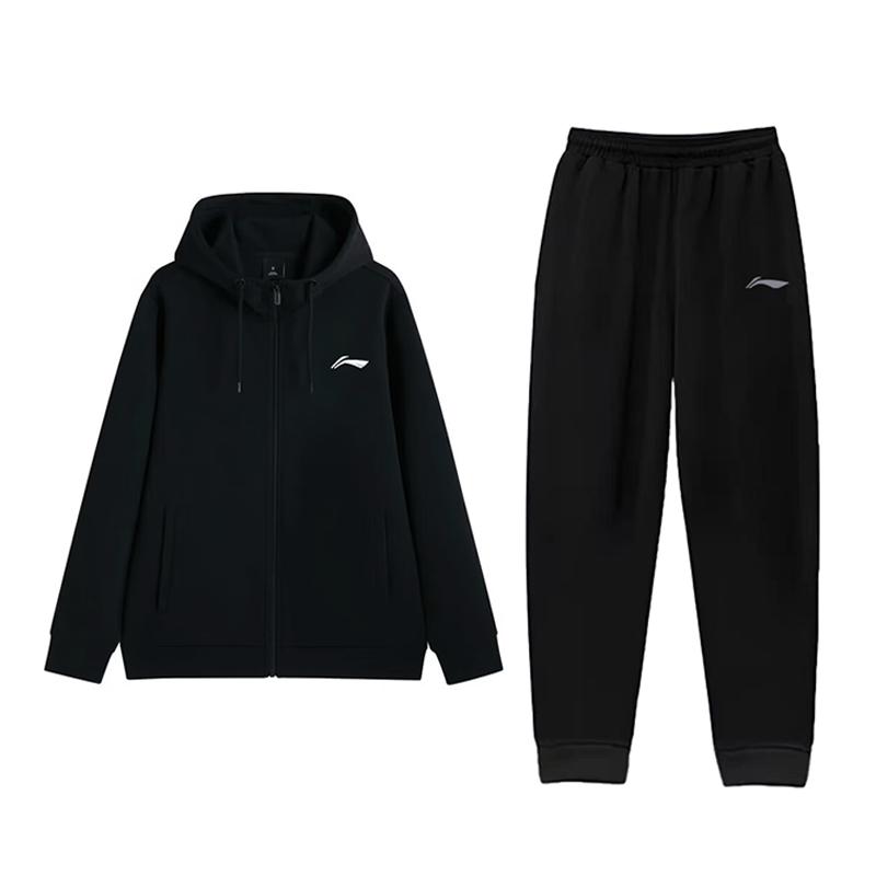 

Li Ning Brand Logo Minimalist Fashion Cotton Soft Comfortable Versatile Hooded Cardigan Long Sleeve Sweatshirt Casual Sports Suit AWDVP47-2+AKLUADC-4 XL
