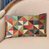 Nordic 30x50cm Geometry Style Cotton Linen Waist Cushion Cover Lattice Stripe Rectangular Sofa Decorative Throw Pillows Cover