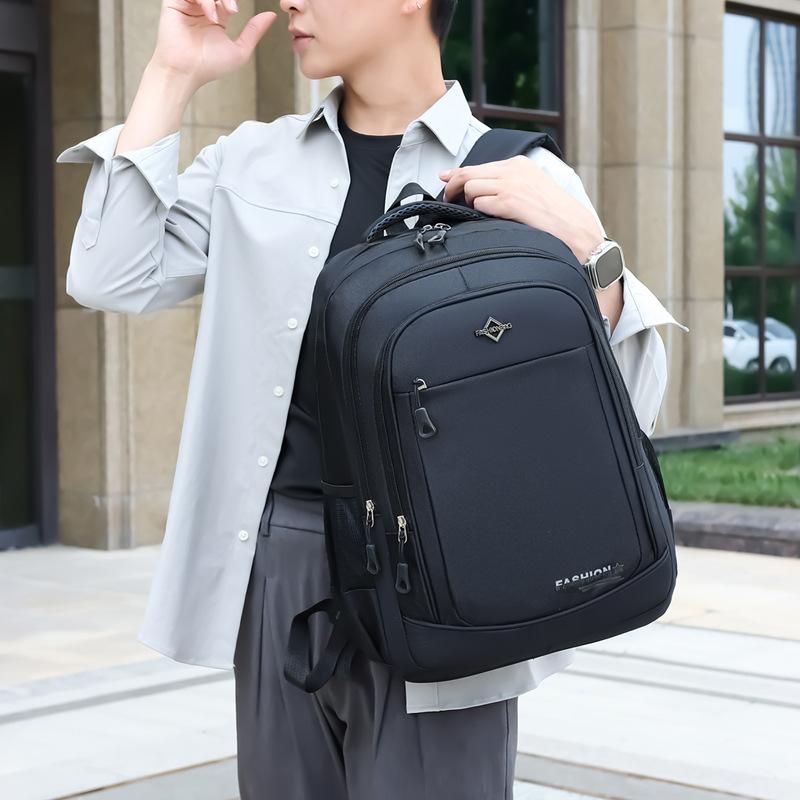 

School bag new simple business backpack cheap good quality work travel shoulder computer bag student school bag чорний