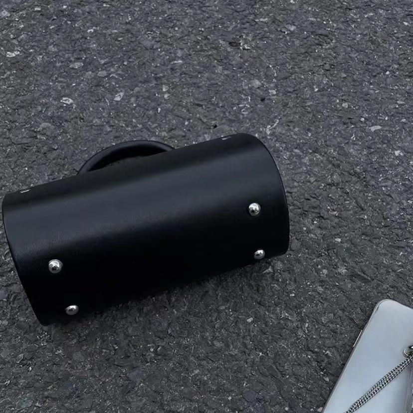 IELGY Текстурная темно-черная ретро-сумка-цилиндр Spice Girl — фото 4