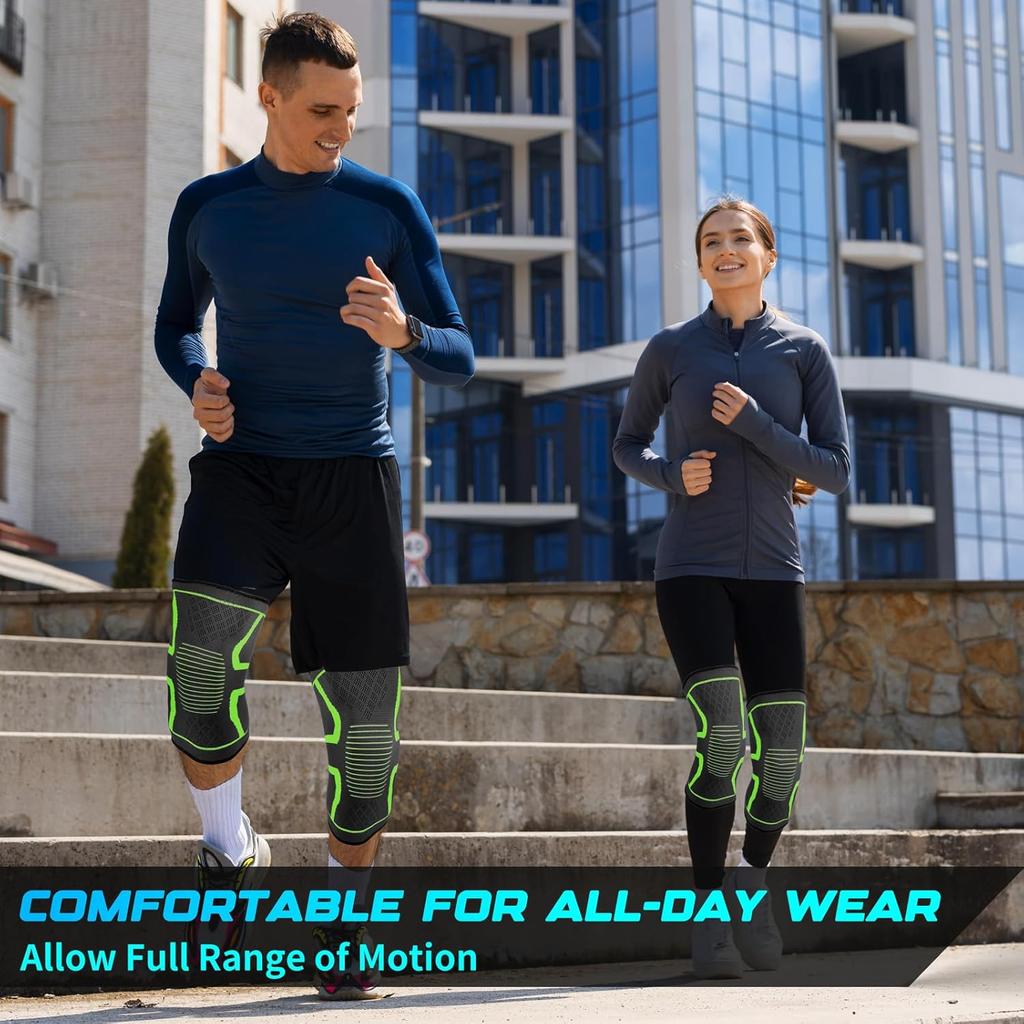 2pcs Unisex Compression Knee Sleeves - Knee Support & Protection for Basketball, Running, Cycling & All Sports