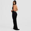 Rochie Maxi Bodycon Ruched Fără Spate cu Gât Legat, pentru Femei, Primăvară/Vară 2026, pentru Vacanță și Plajă.