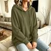 Women's Color Hooded Corduroy Knit Sweatshirt Casual Pullover Top