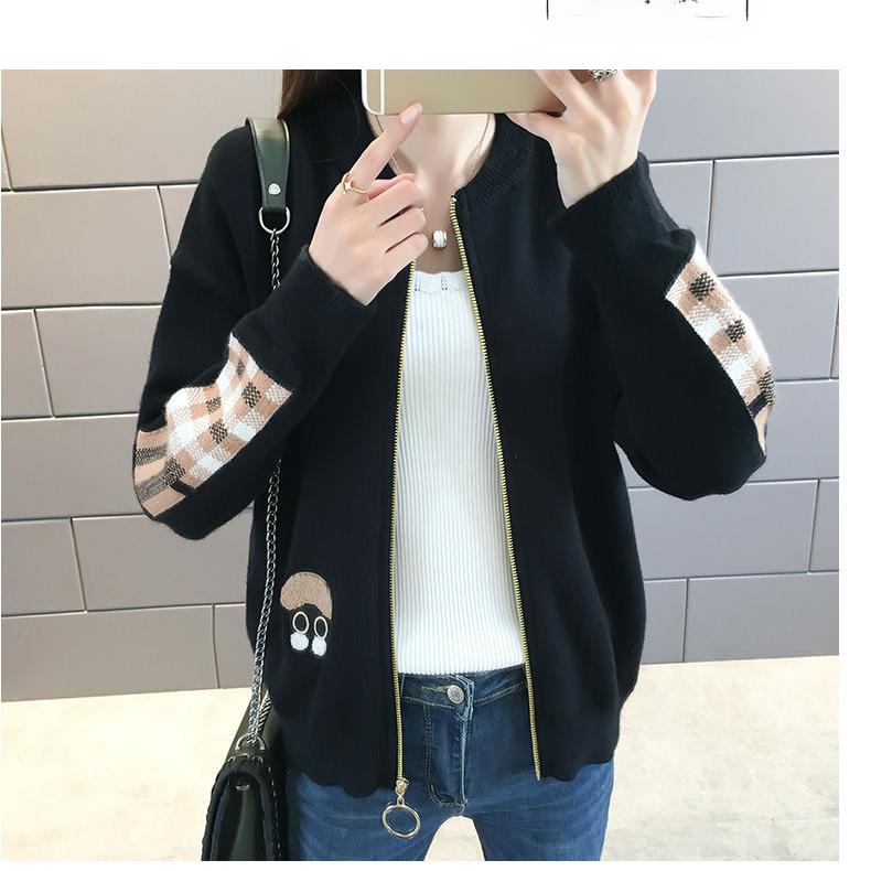 Giacca alla moda in stile coreano a vestibilità ampia e versatile per donna con maniche lunghe