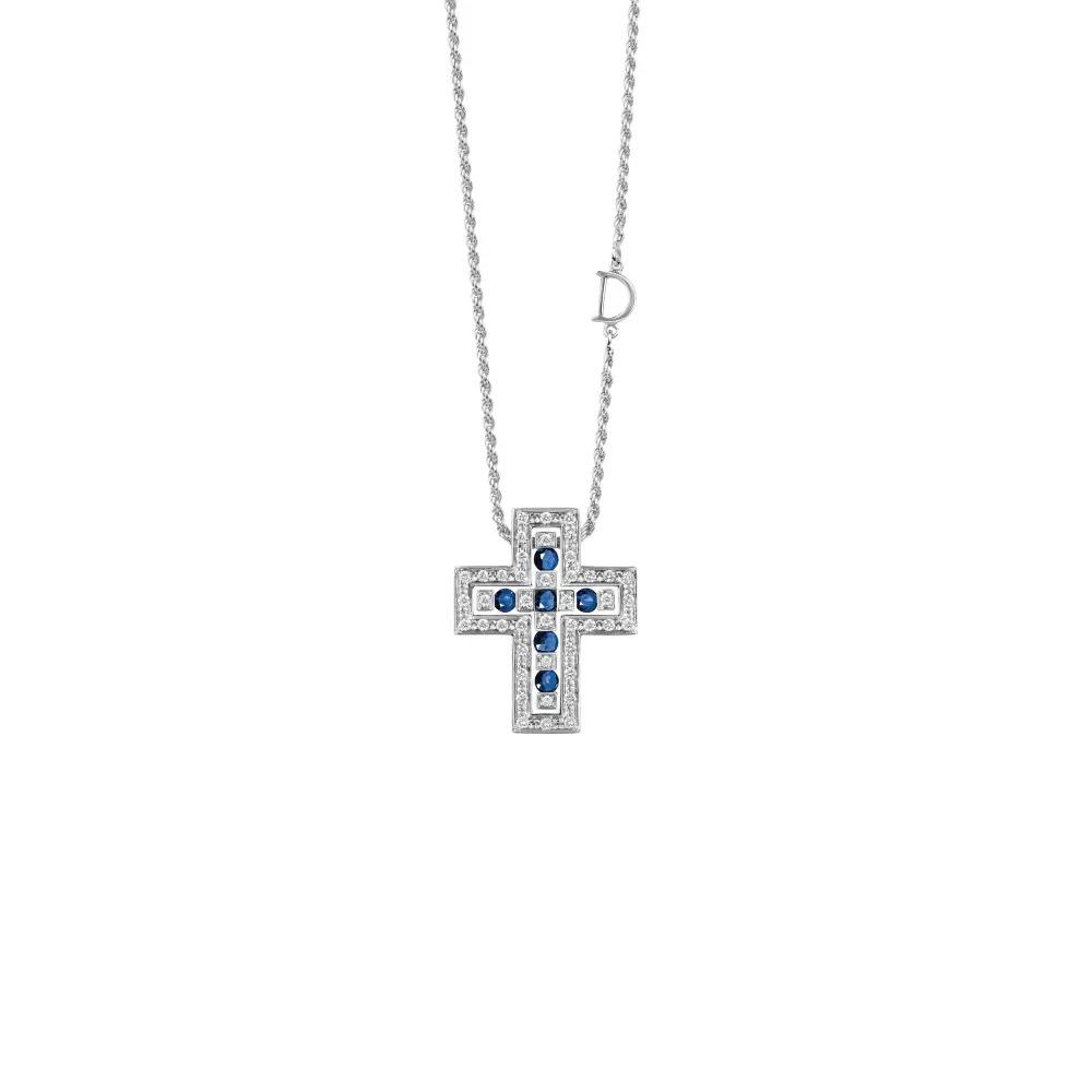 D Letter Diamond Cross Necklace: Luxurious, Versatile, Unisex Clavicle Chain