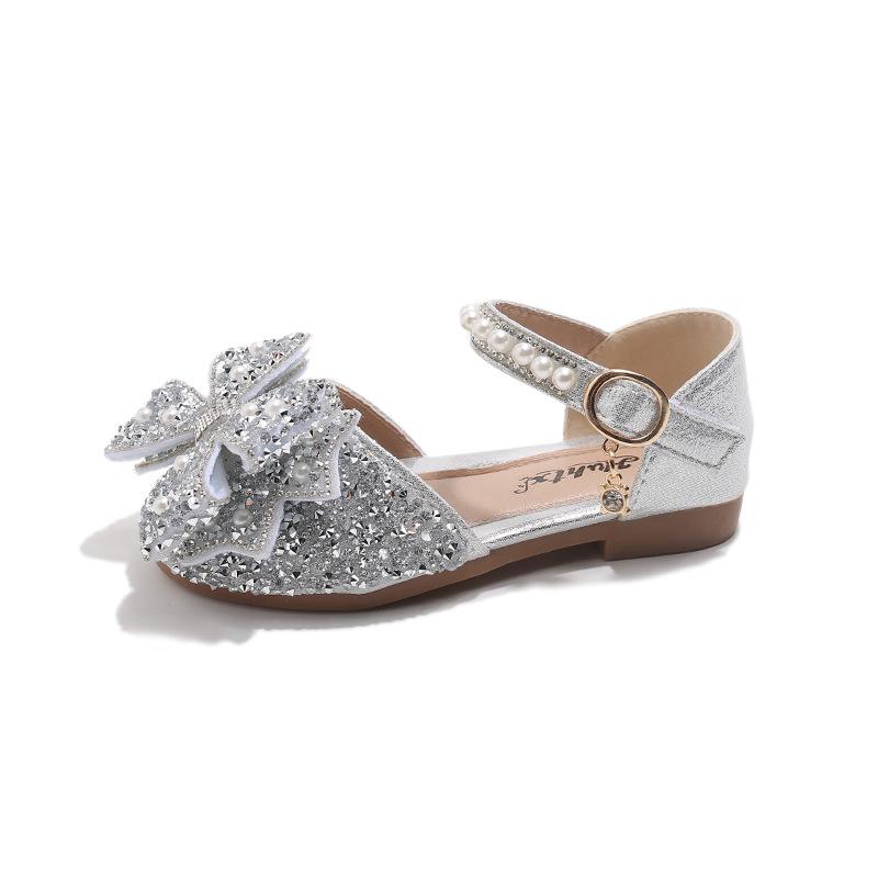 Chaussures de Princesse Strassées: Sandales de danse à nœud pour filles Printemps/Automne 2026