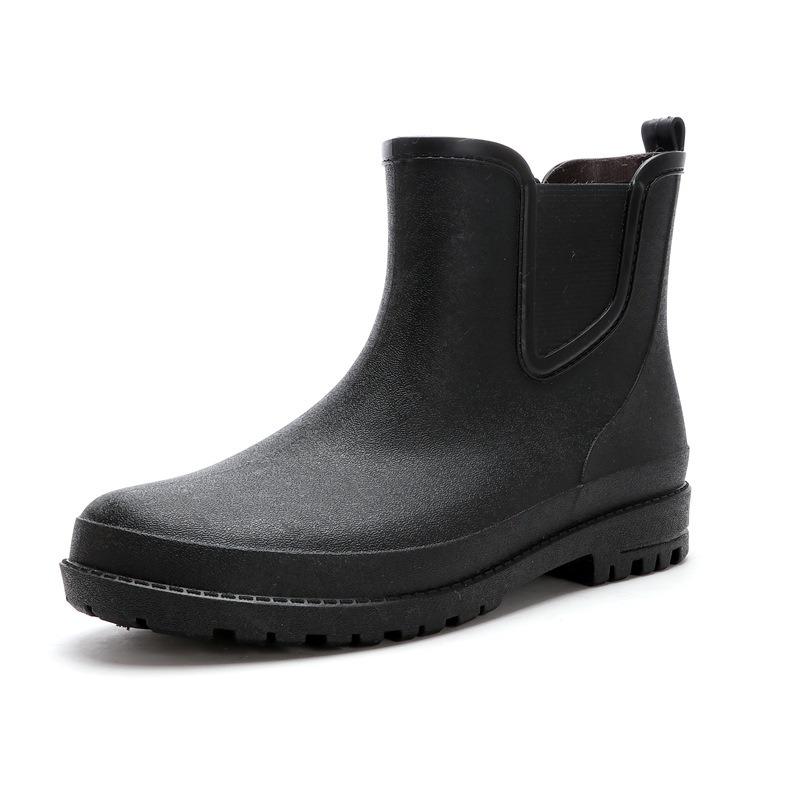 Regenschuhe Herren Gummischuhe Mittelschaft Rutschfest Wasserdicht Gummistiefel Wasserschuh Abdeckung Schuhe Anglerschuhe Autowäsche Arbeitskleidung Herren Gummischuhe