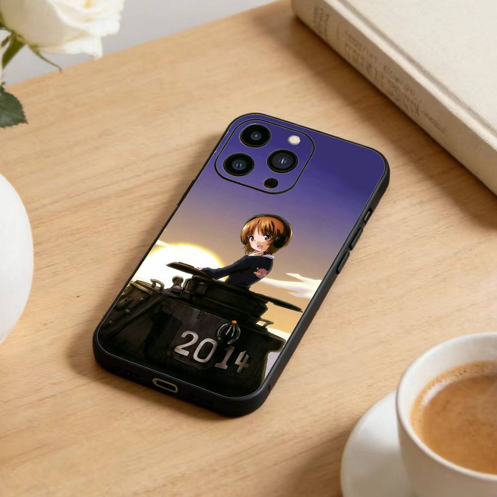 

G-GIRLS U-Und P-PANZER Чехол для телефона iPhone 16,15,14,13,12,17,Pro Max,Plus Силиконовый Черный Чехол iPhone13PRO
