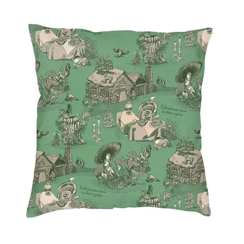 Poszewka na kwadratową poduszkę dekoracyjną Toile De Jouy Sepia Vintage Paryski Design Artystyczny Poszewka na poduszkę z nadrukiem 3D z dwóch stron na sofę