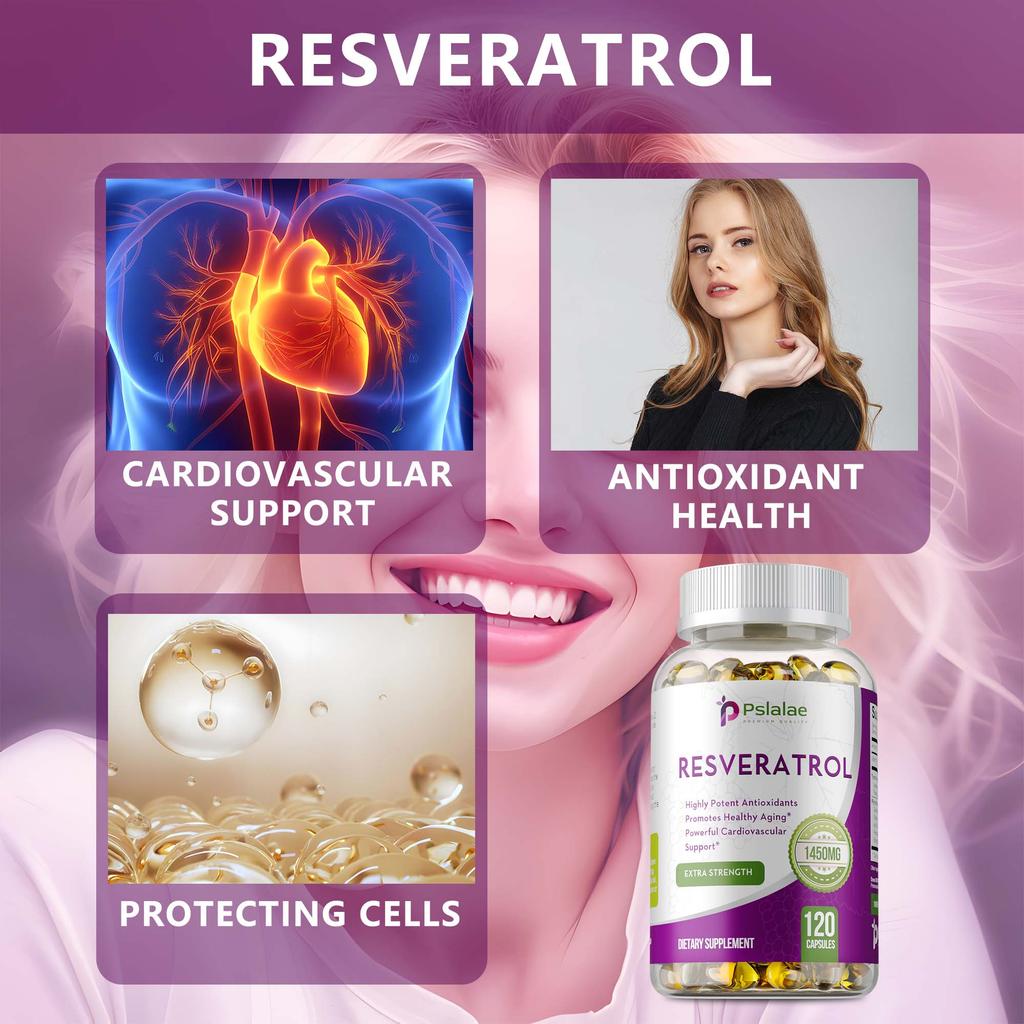 Premium Resveratrol Powerful Strength 1450mg,120 Capsules Antioxidant & Supports Healthy Immune System