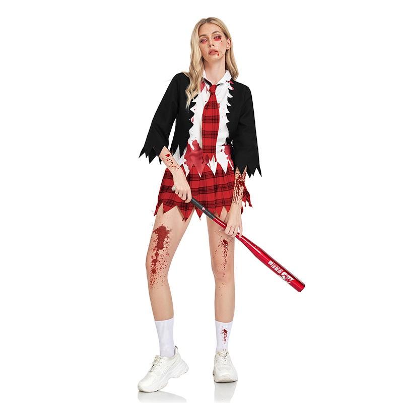 Vampire Student Costume For Halloween Cosplay Horror Zombie School Uniform