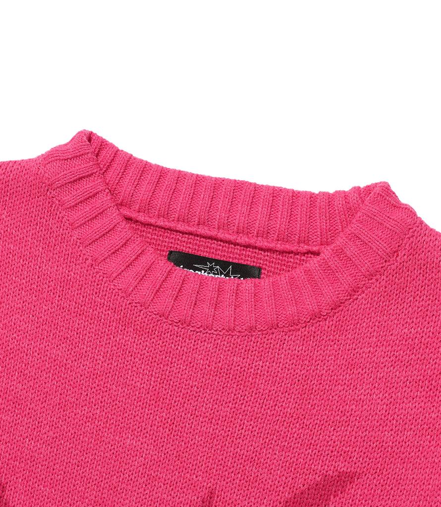 NICEGHOSTCLUB Girl Gang Eyes Fringed Knit_Pink(Ng2Ffuk602A)