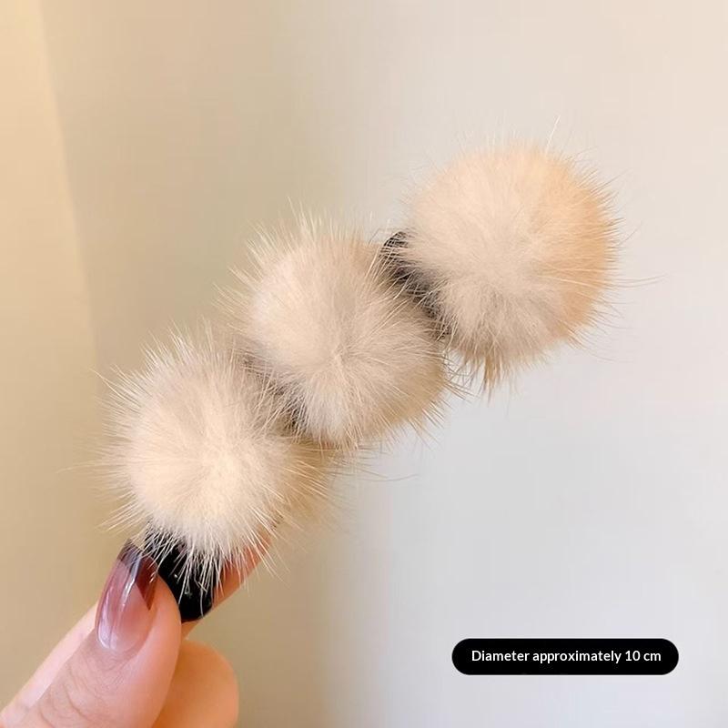 Nerz Haarklammer Banane Vertikal Flauschig Herbst Winter Hinterkopf Haarklammer Pferdeschwanz Haarklammer Kopfschmuck Zubehör