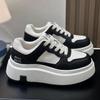 European version of thick-soled leather little white shoes women's 2025 autumn new heightening board shoes, lightweight and versatile sports and leis