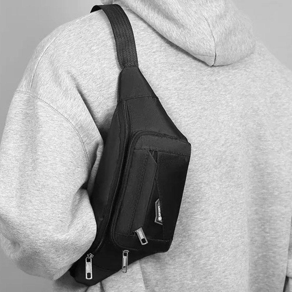 Fashion Nylon Men's Chest Bag Waterproof Anti-theft Waist Bag Large-capacity Wear-Resistant Shoulder Bag Unisex